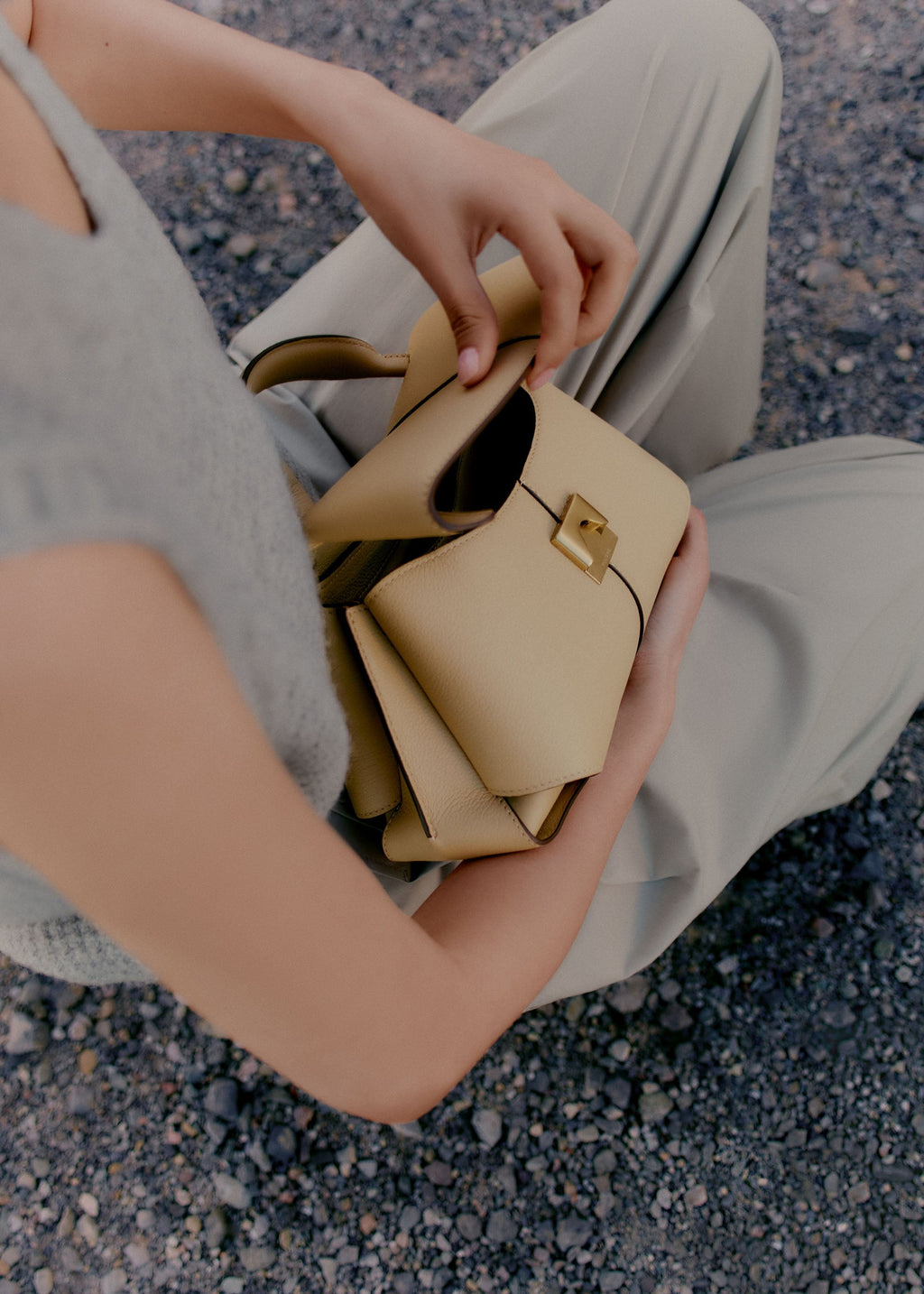 Mini Handbag - Textured Sand
