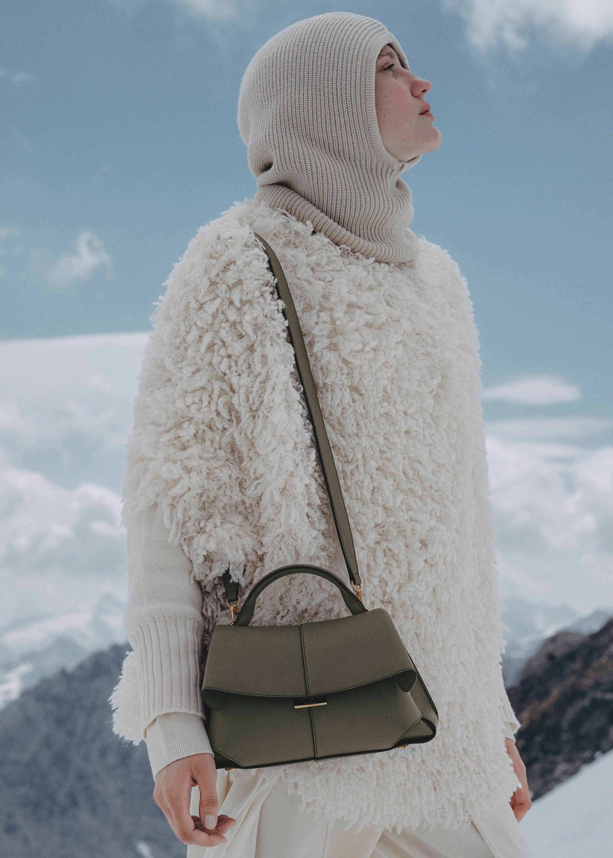 Mini Handbag - Textured Smoky Green