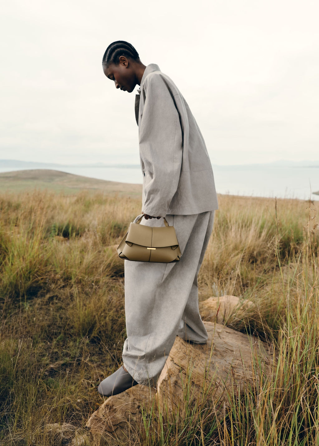 Mini Handbag - Textured Smoky Olive