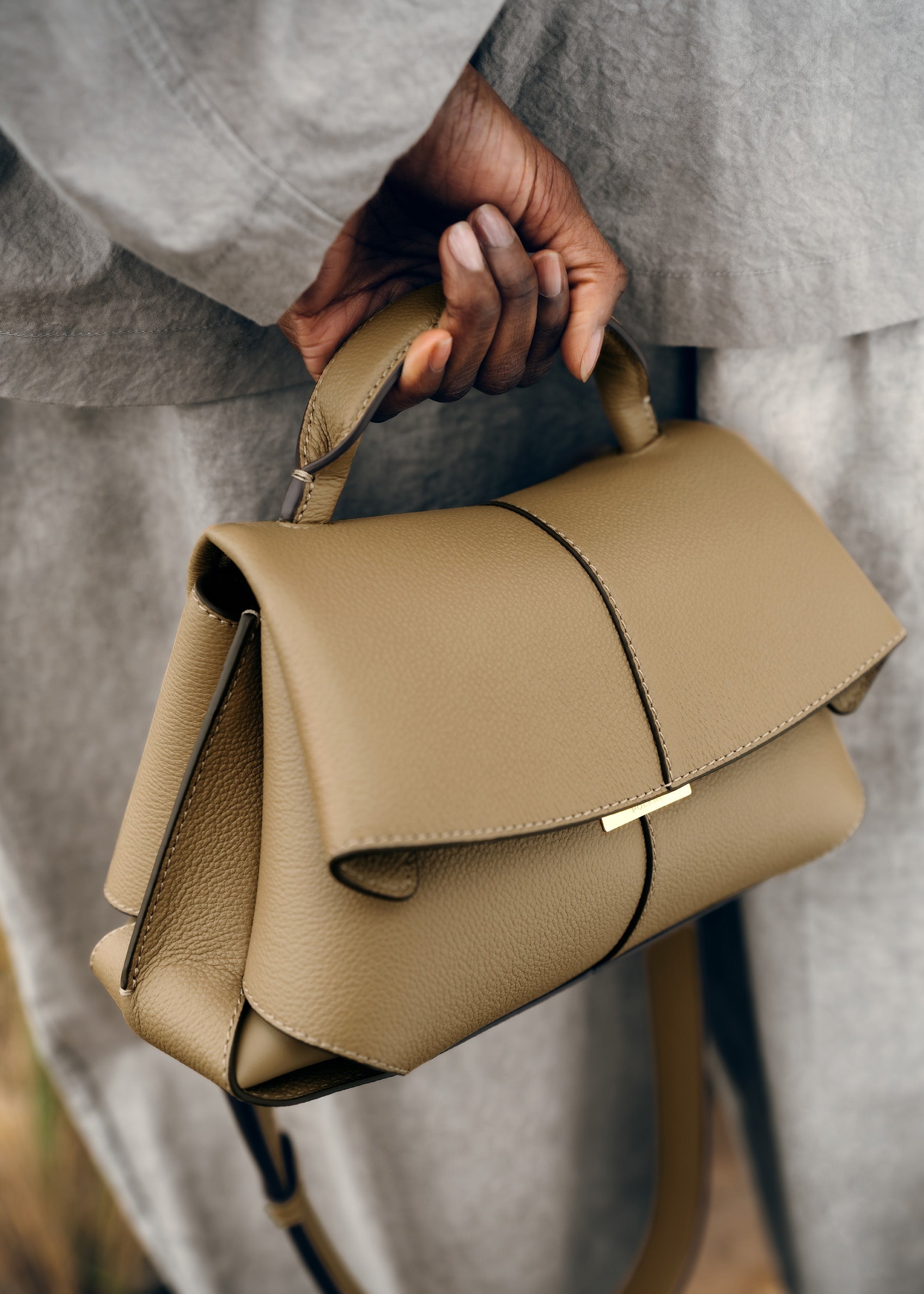 Mini Handbag - Textured Smoky Olive