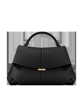 Handbag - Textured Black with Ecru Stitching