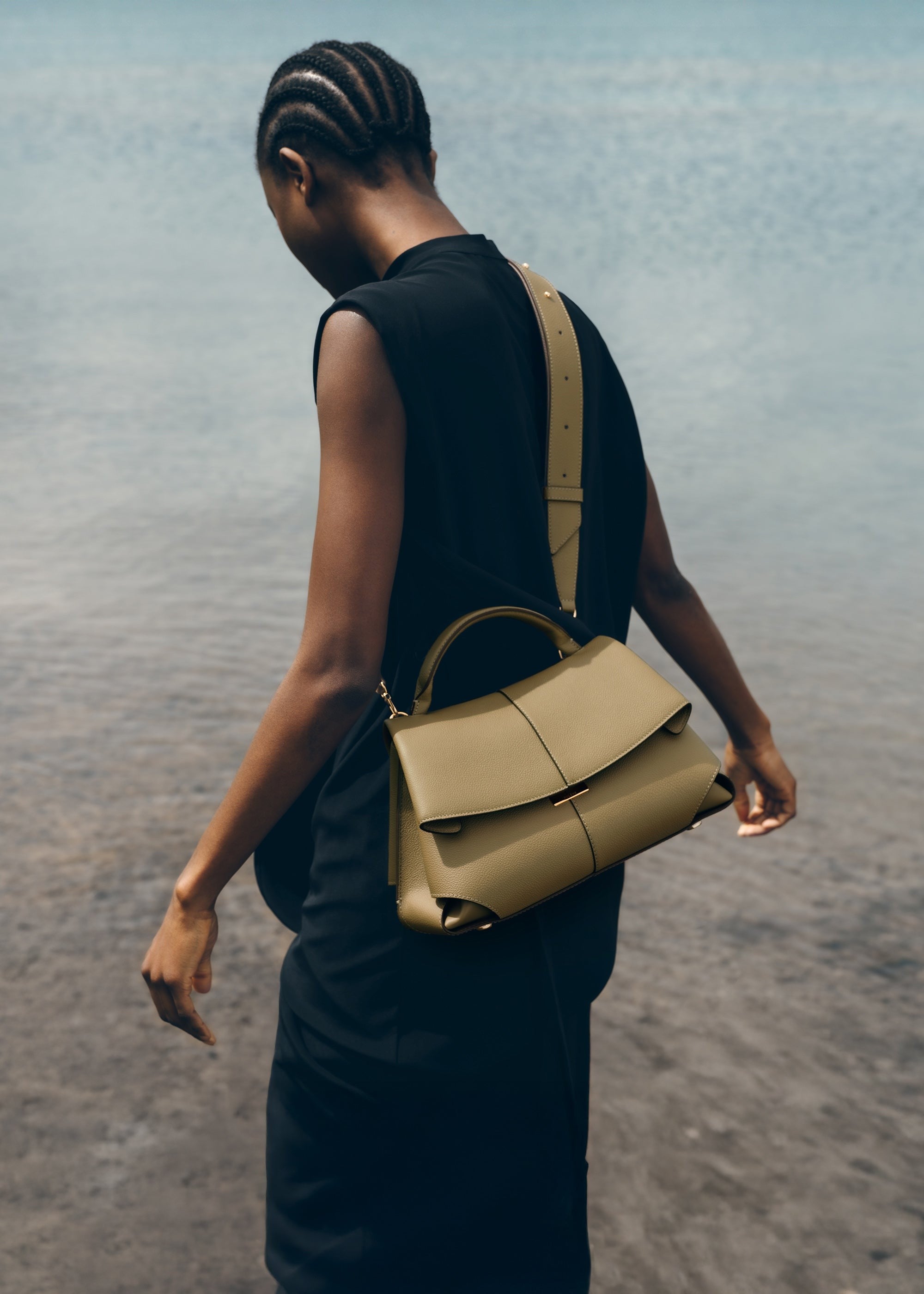 Handbag - Textured Smoky Olive