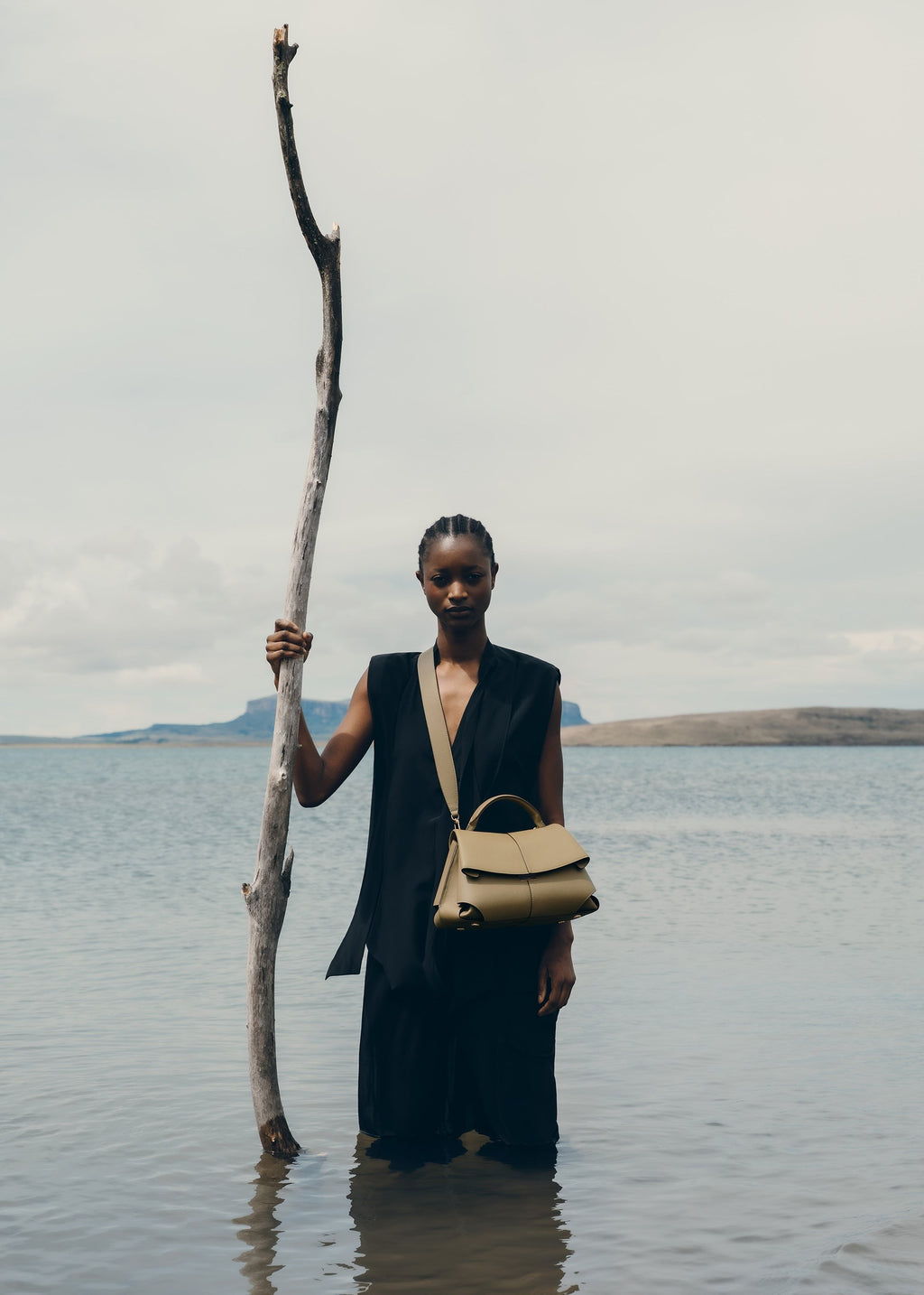 Handbag - Textured Smoky Olive