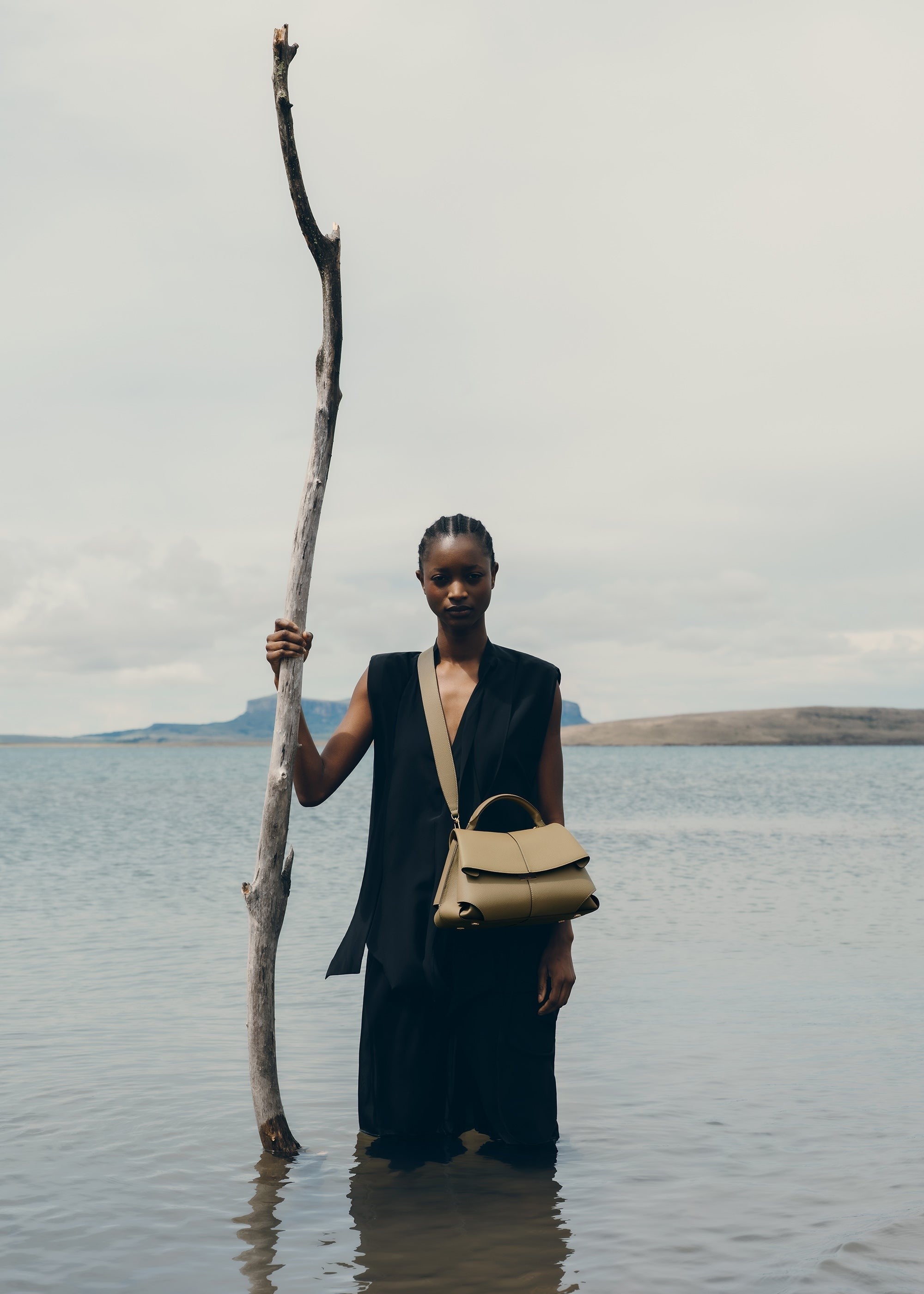 Handbag - Textured Smoky Olive