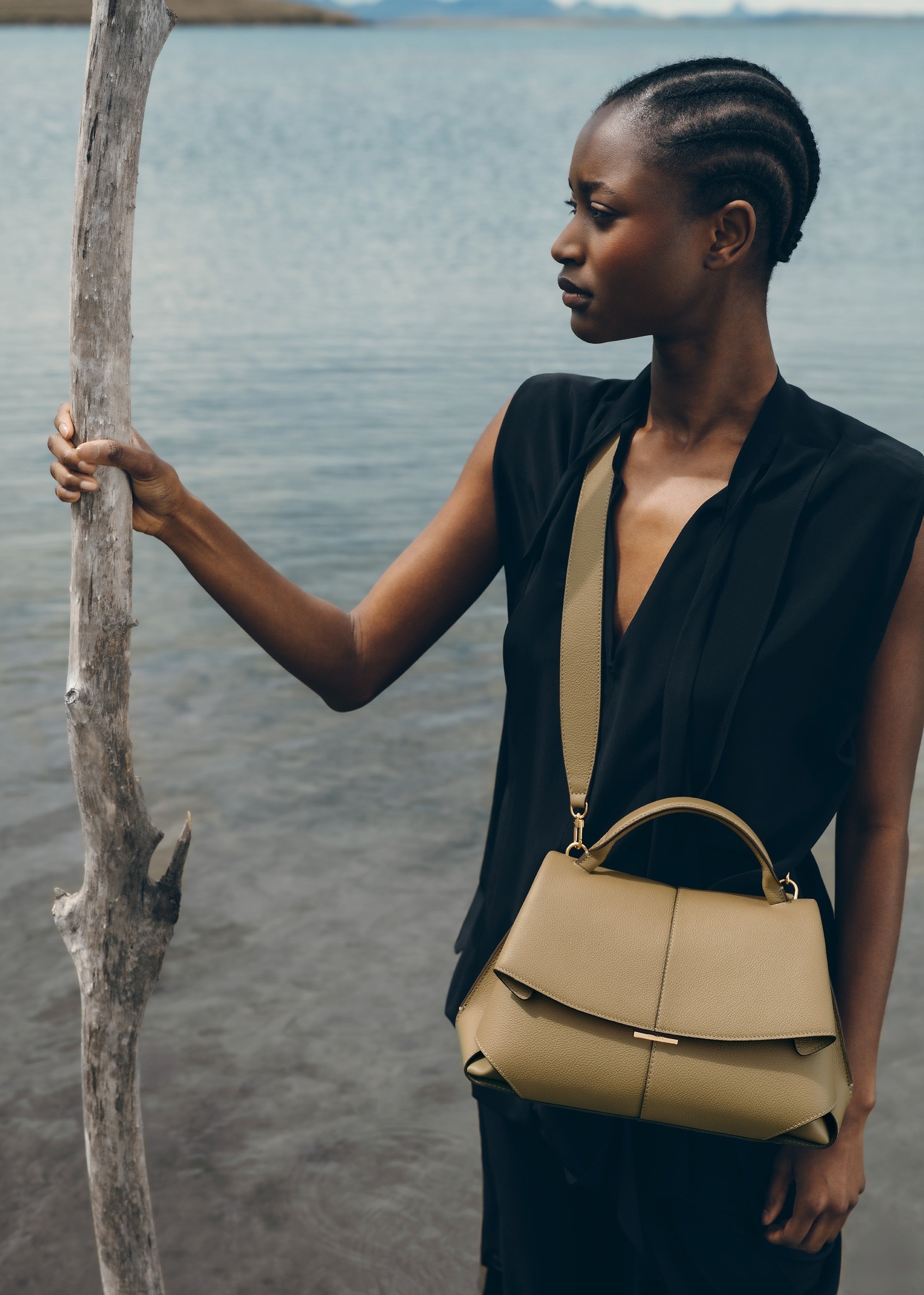 Handbag - Textured Smoky Olive