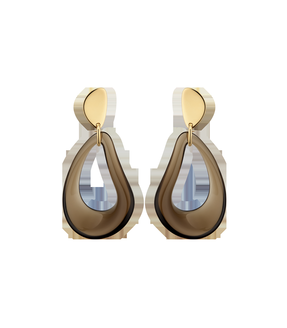 Drop Earrings - Smoked glass