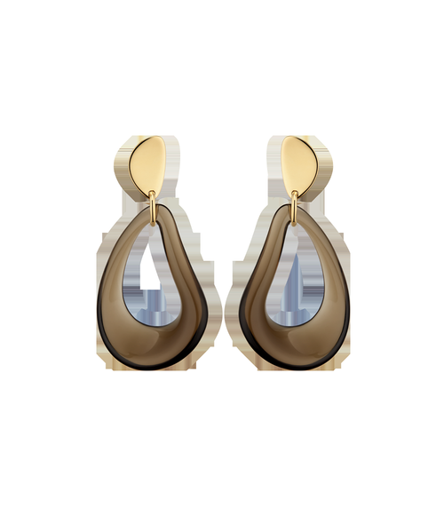 Drop Earrings - Smoked glass