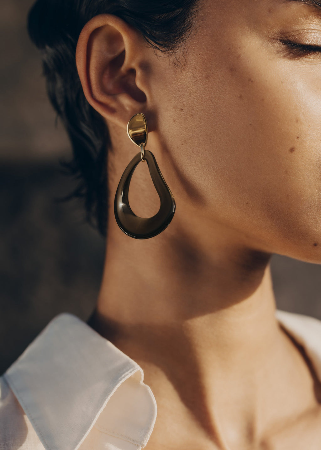 Drop Earrings - Smoked glass