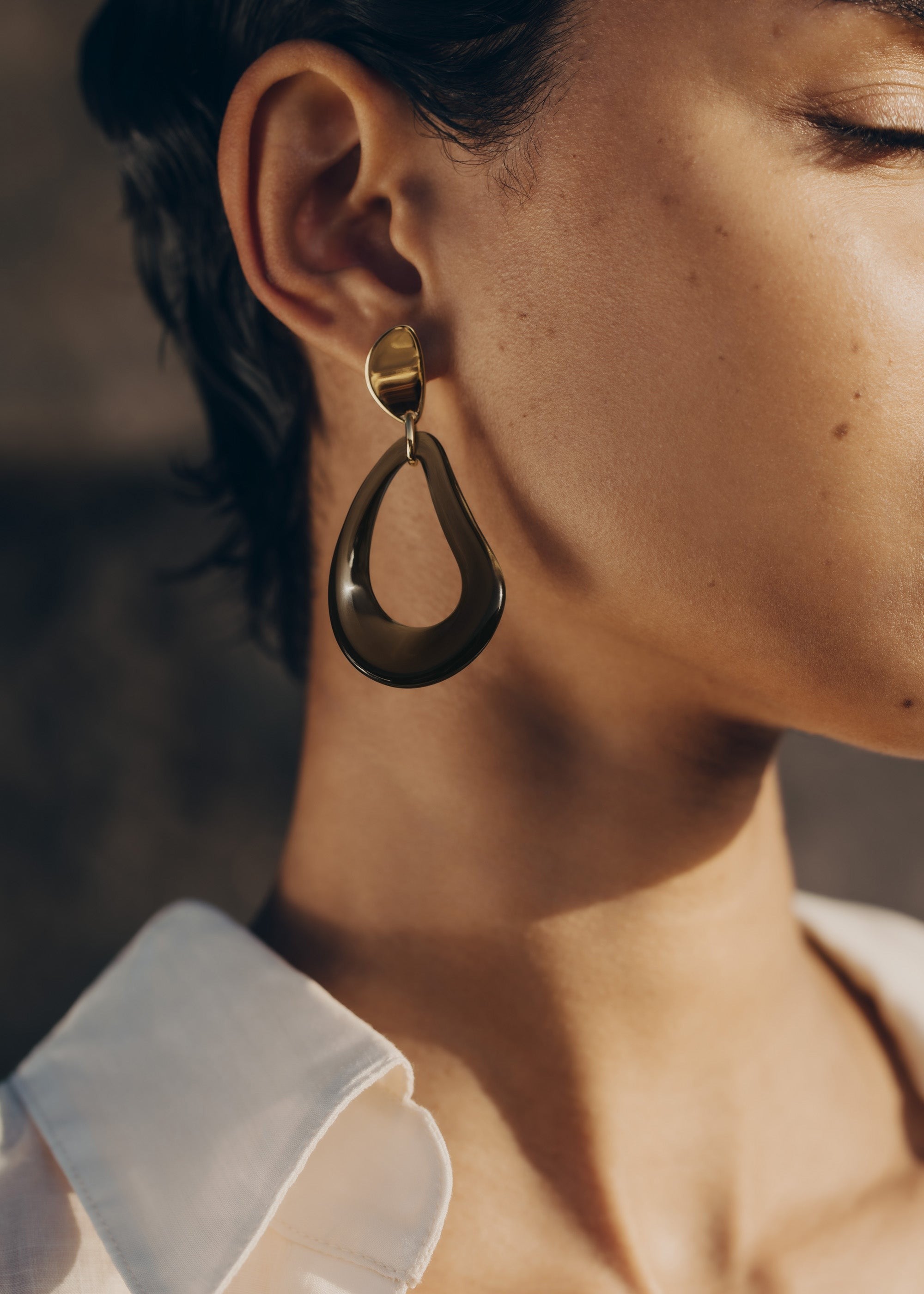 Drop Earrings - Smoked glass