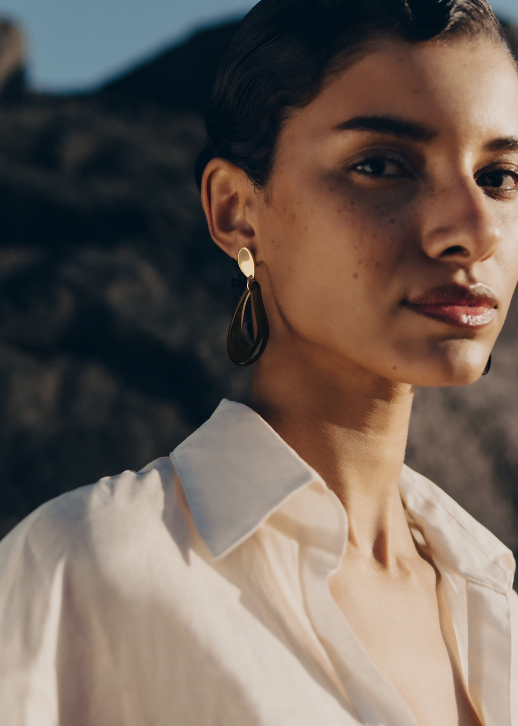 Drop Earrings - Smoked glass