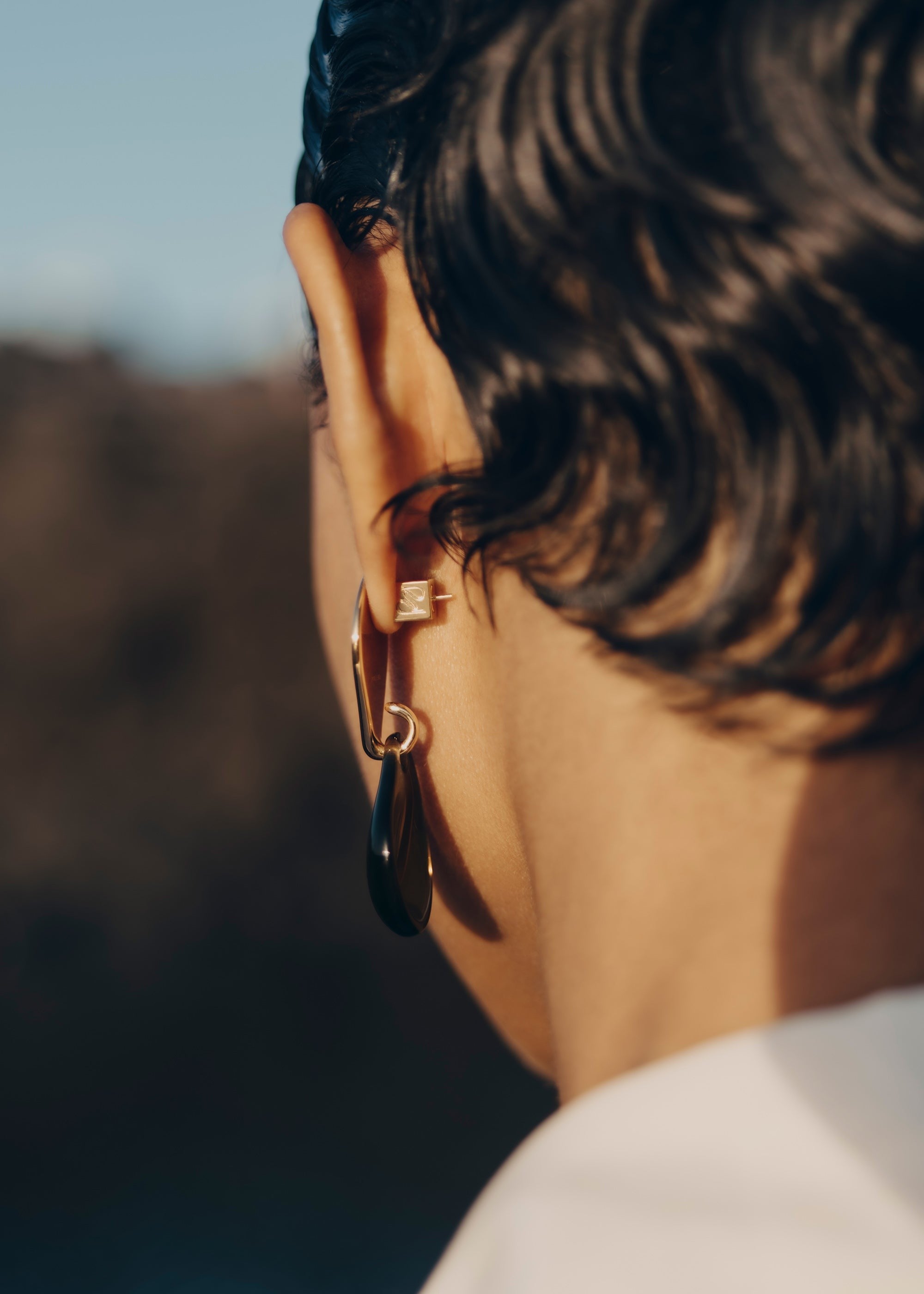 Earrings - Smoked glass
