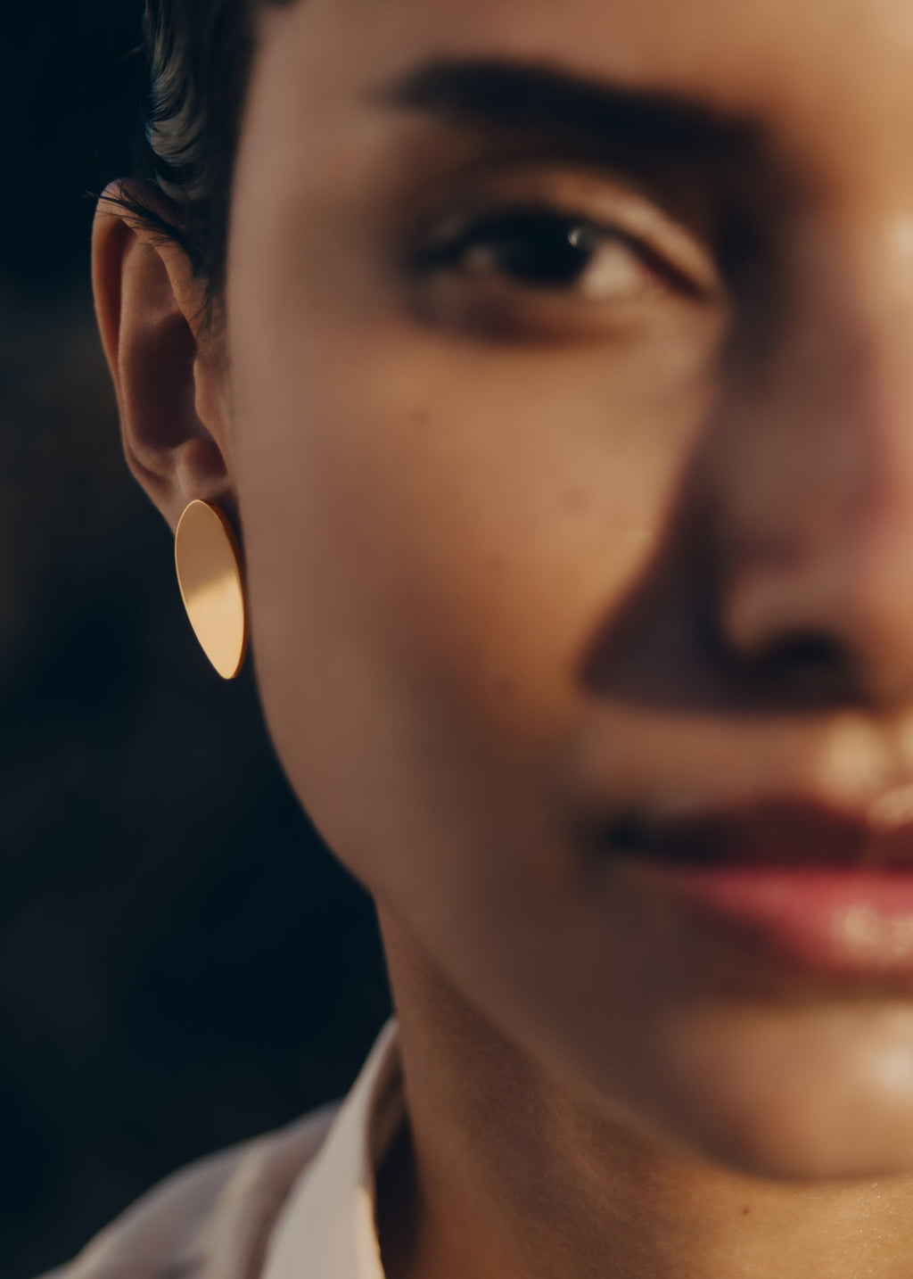 Stud Earrings - Smoked glass