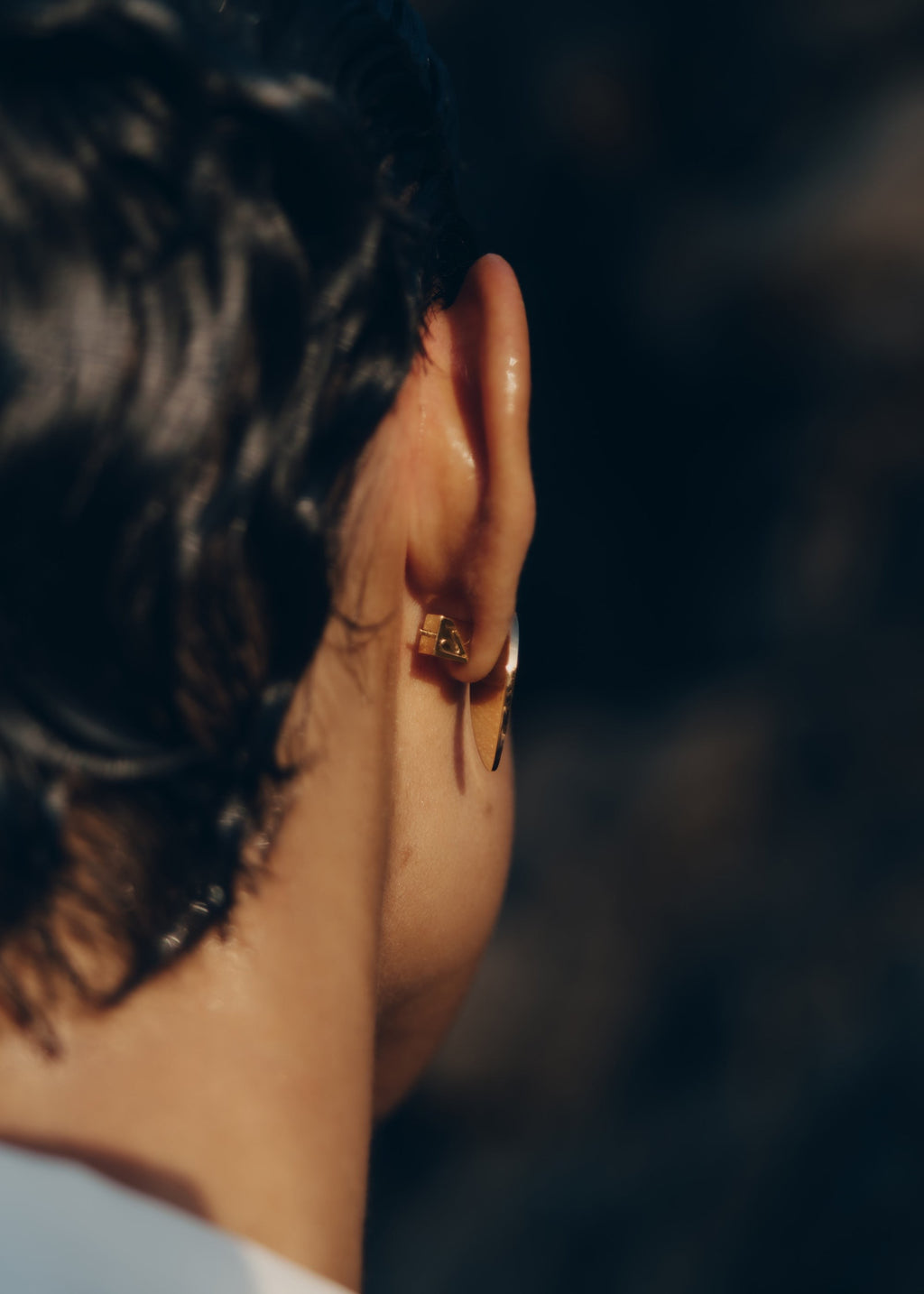 Stud Earrings - Smoked glass