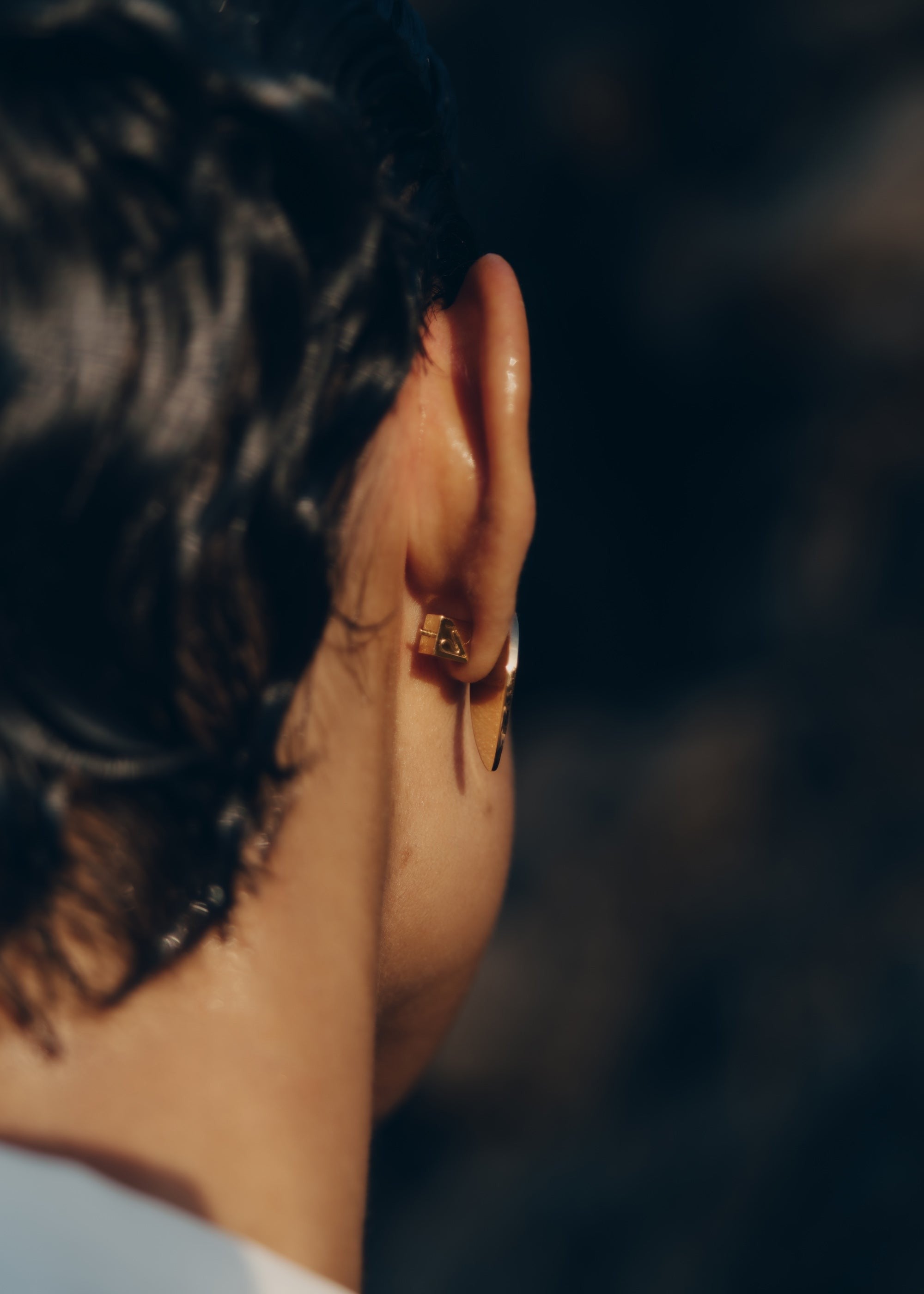 Stud Earrings - Smoked glass