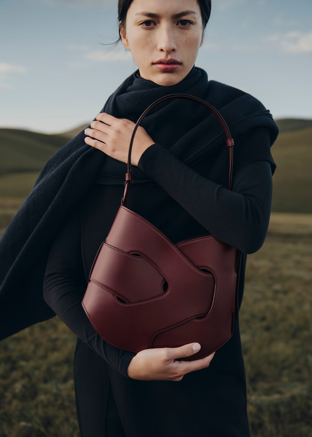 Handbag - Smooth Black Cherry