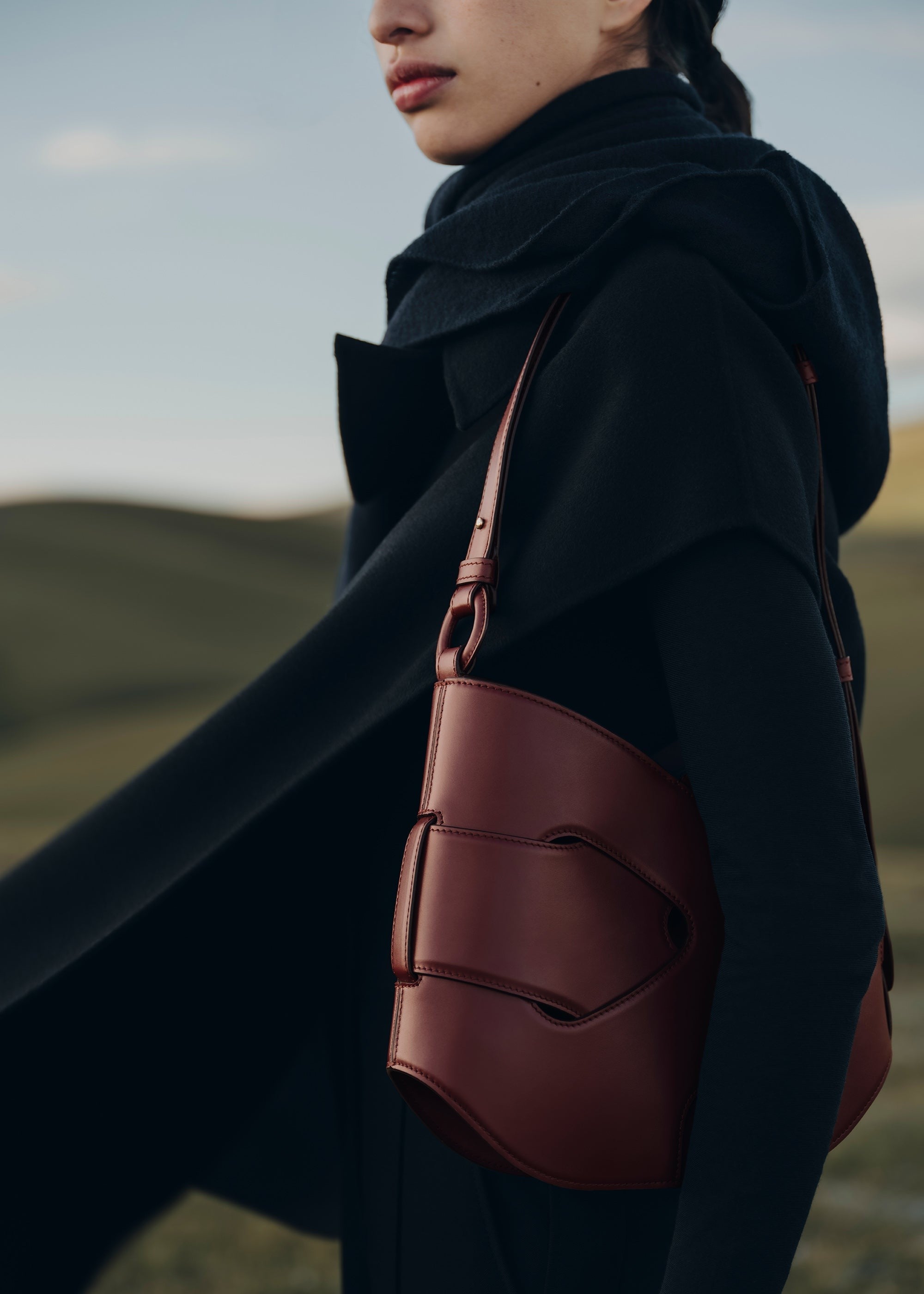 Handbag - Smooth Black Cherry