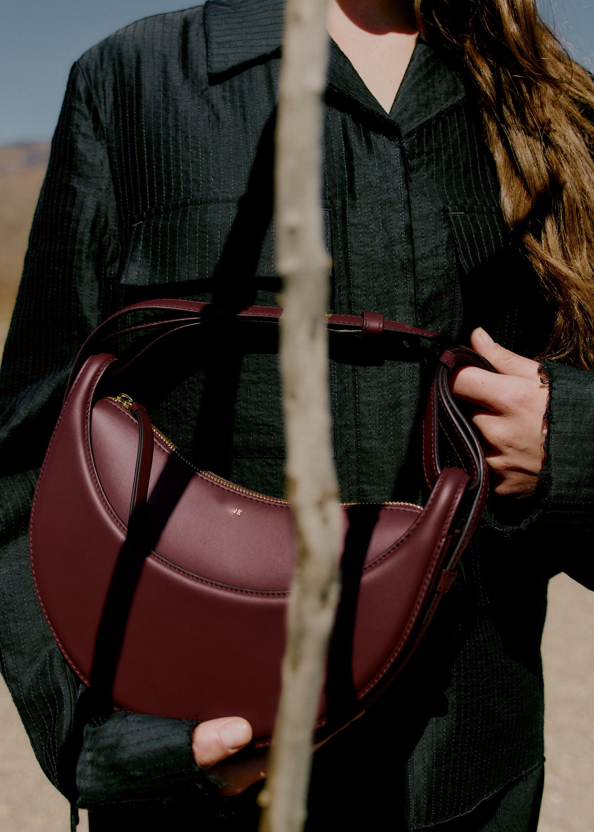 Handbag - Smooth Black Cherry