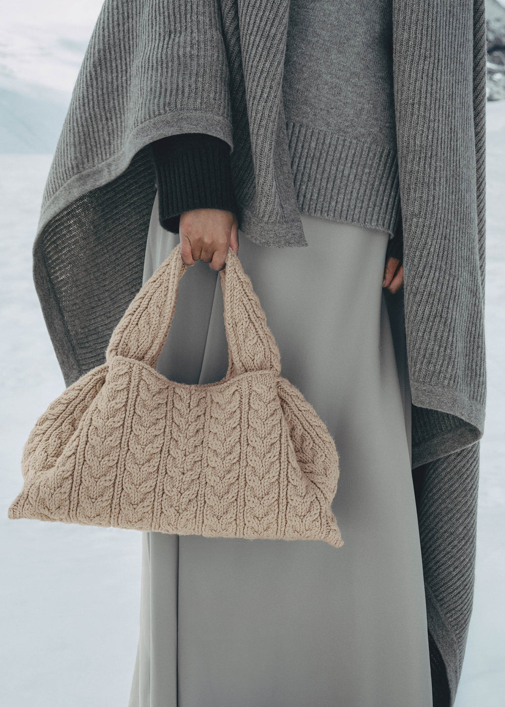 Large Handbag - Merino Ecru