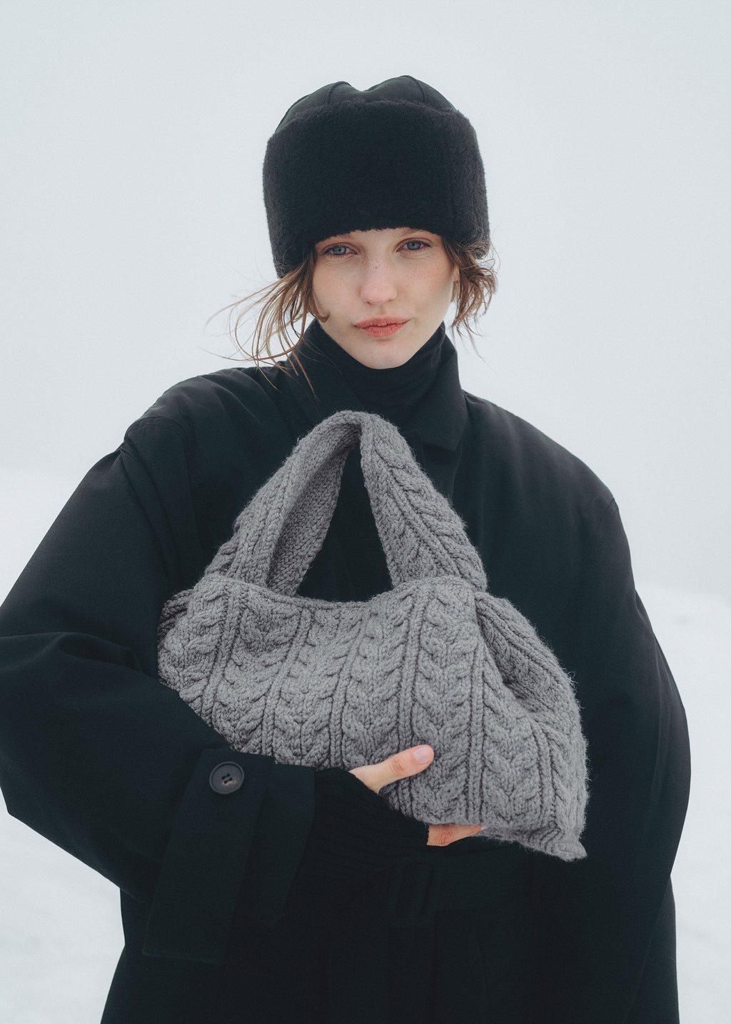Large Handbag - Merino Stone