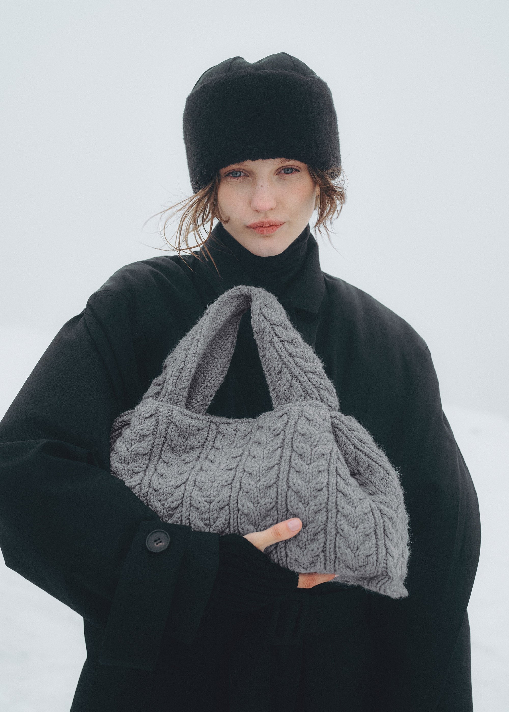 Large Handbag - Merino Stone