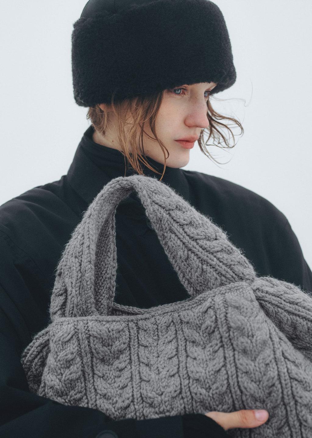 Large Handbag - Merino Stone