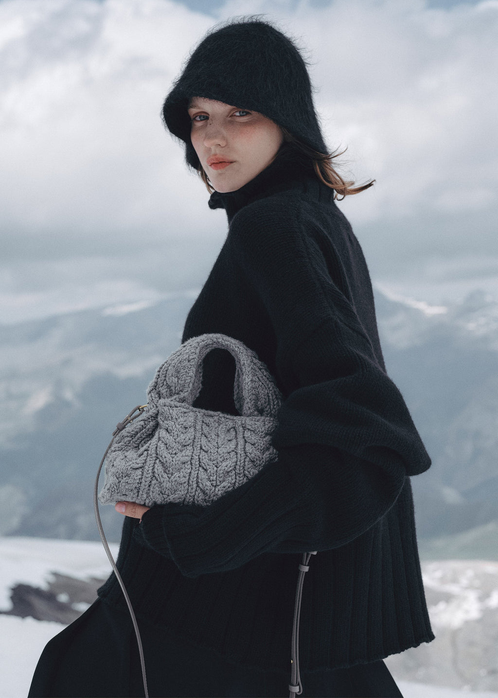 Mini Handbag - Merino Stone