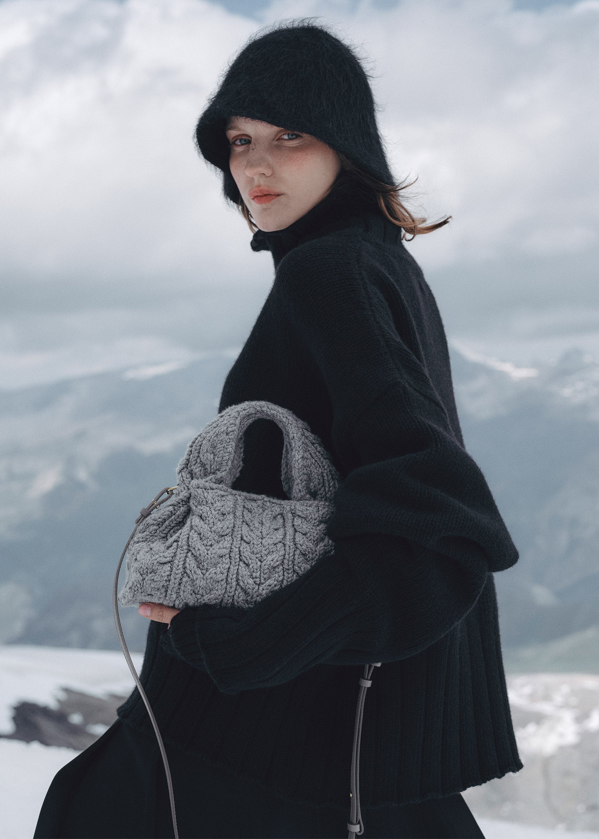 Mini Handbag - Merino Stone