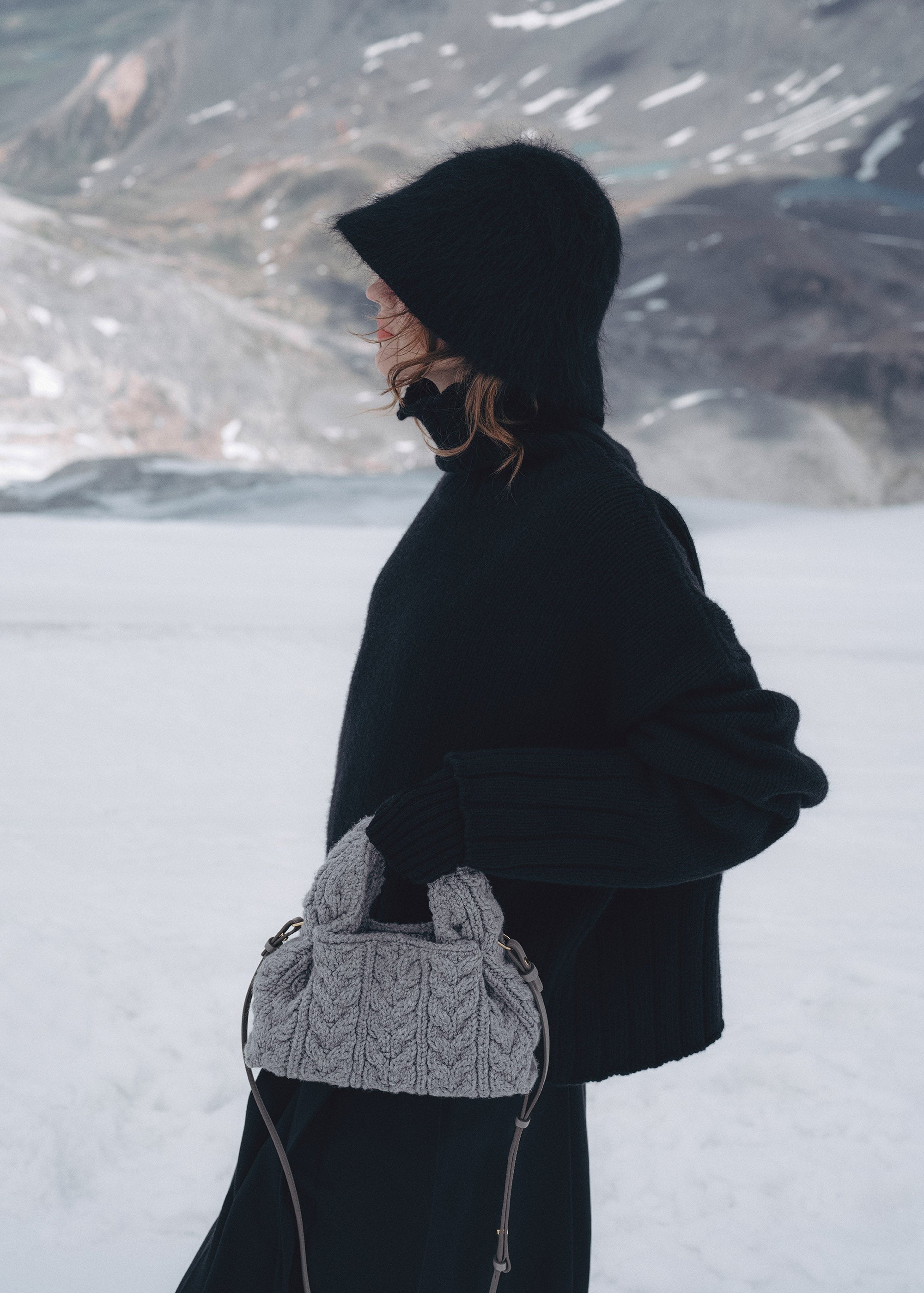 Mini Handbag - Merino Stone