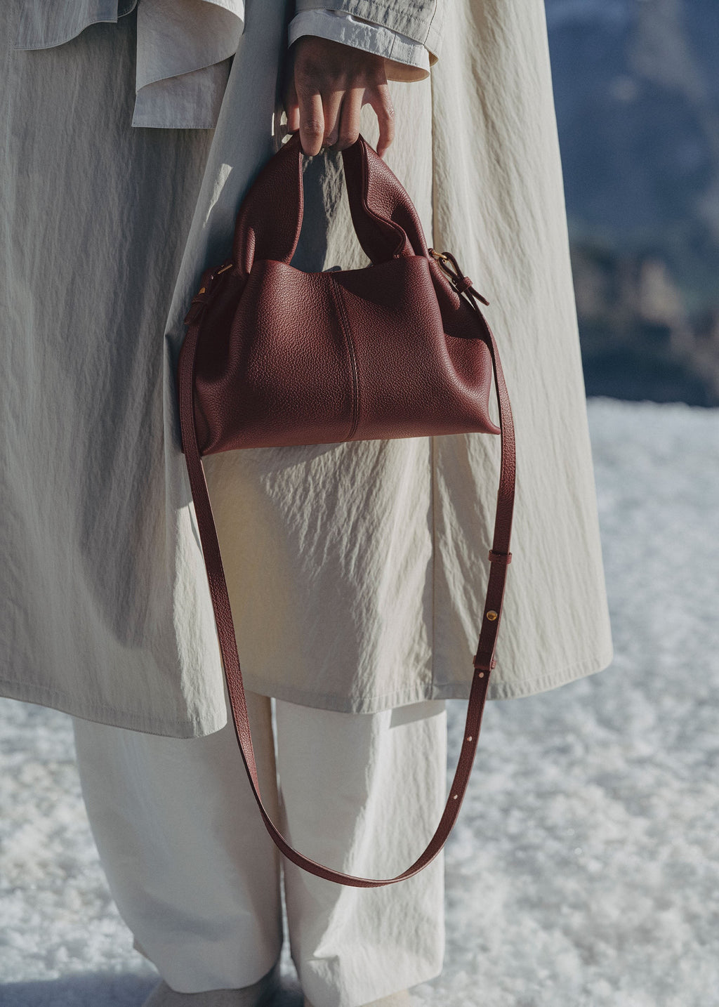 Mini Handbag - Textured Black Cherry