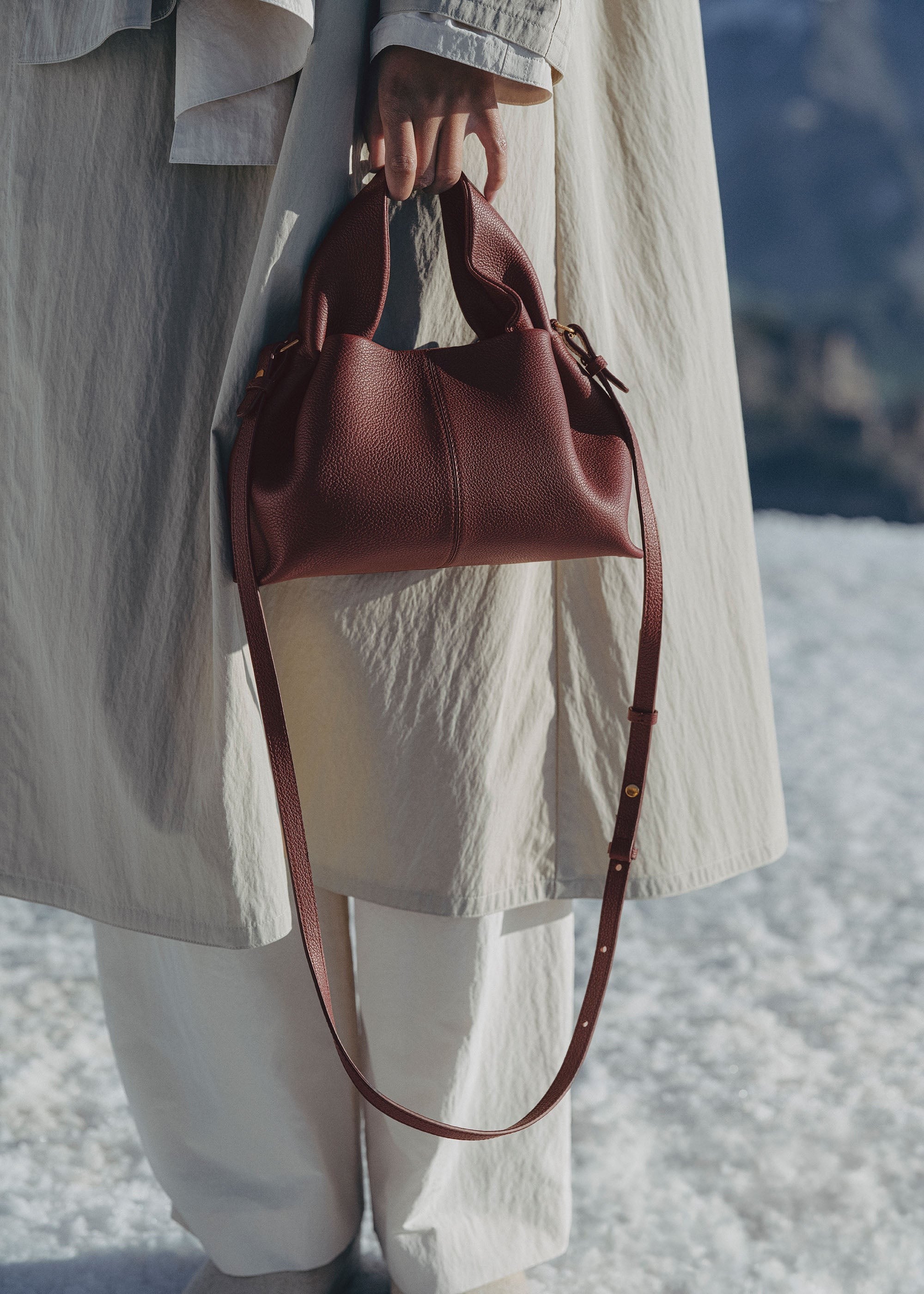 Mini Handbag - Textured Black Cherry