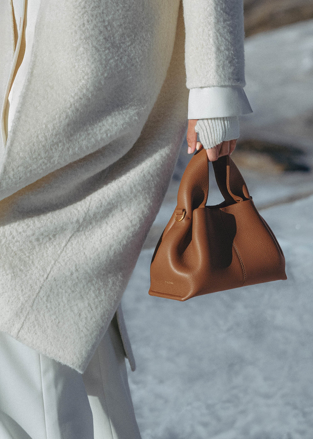 Mini Handbag - Textured Camel