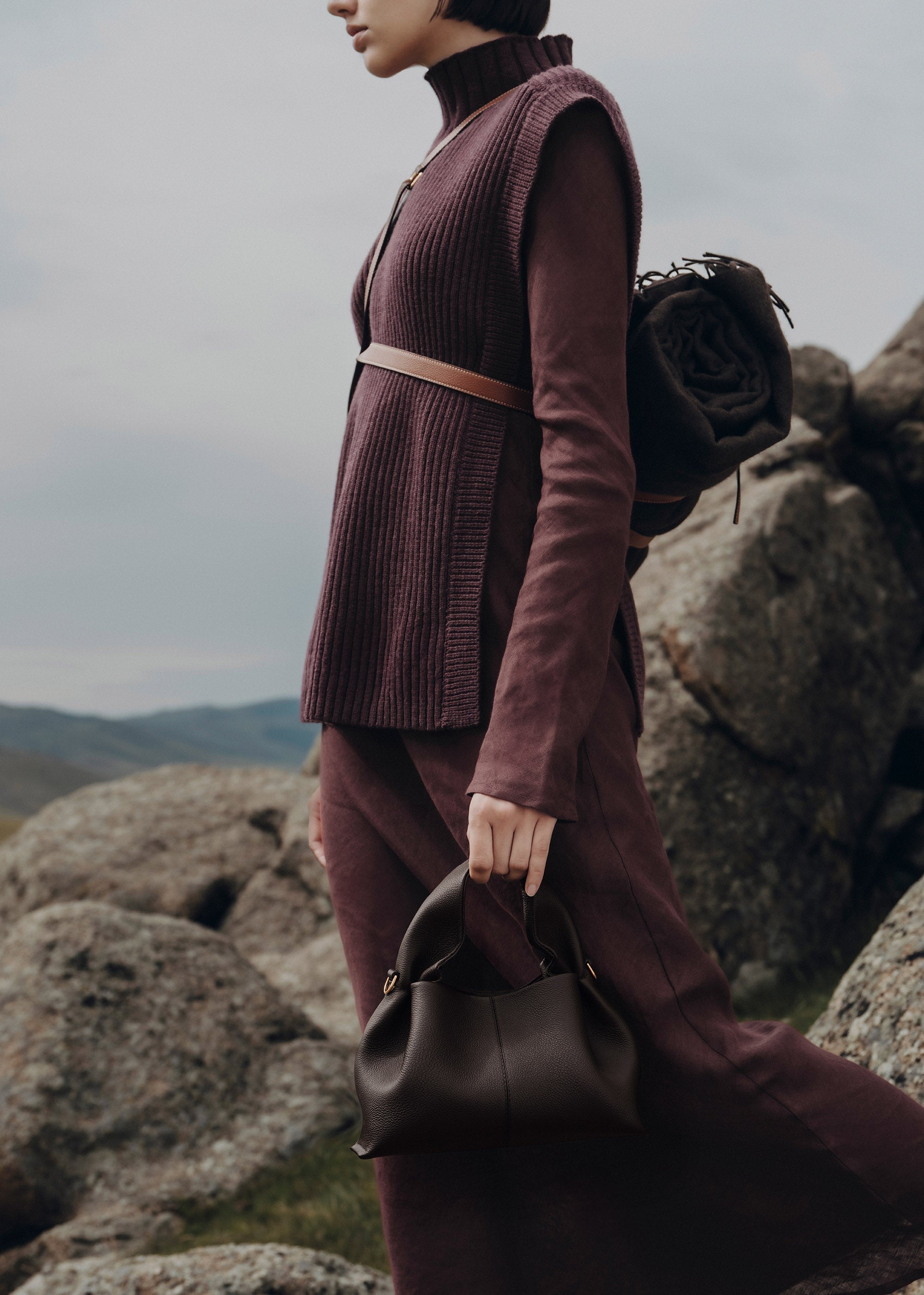 Mini Handbag - Textured Ebony