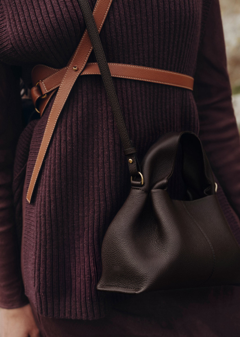 Mini Handbag - Textured Ebony