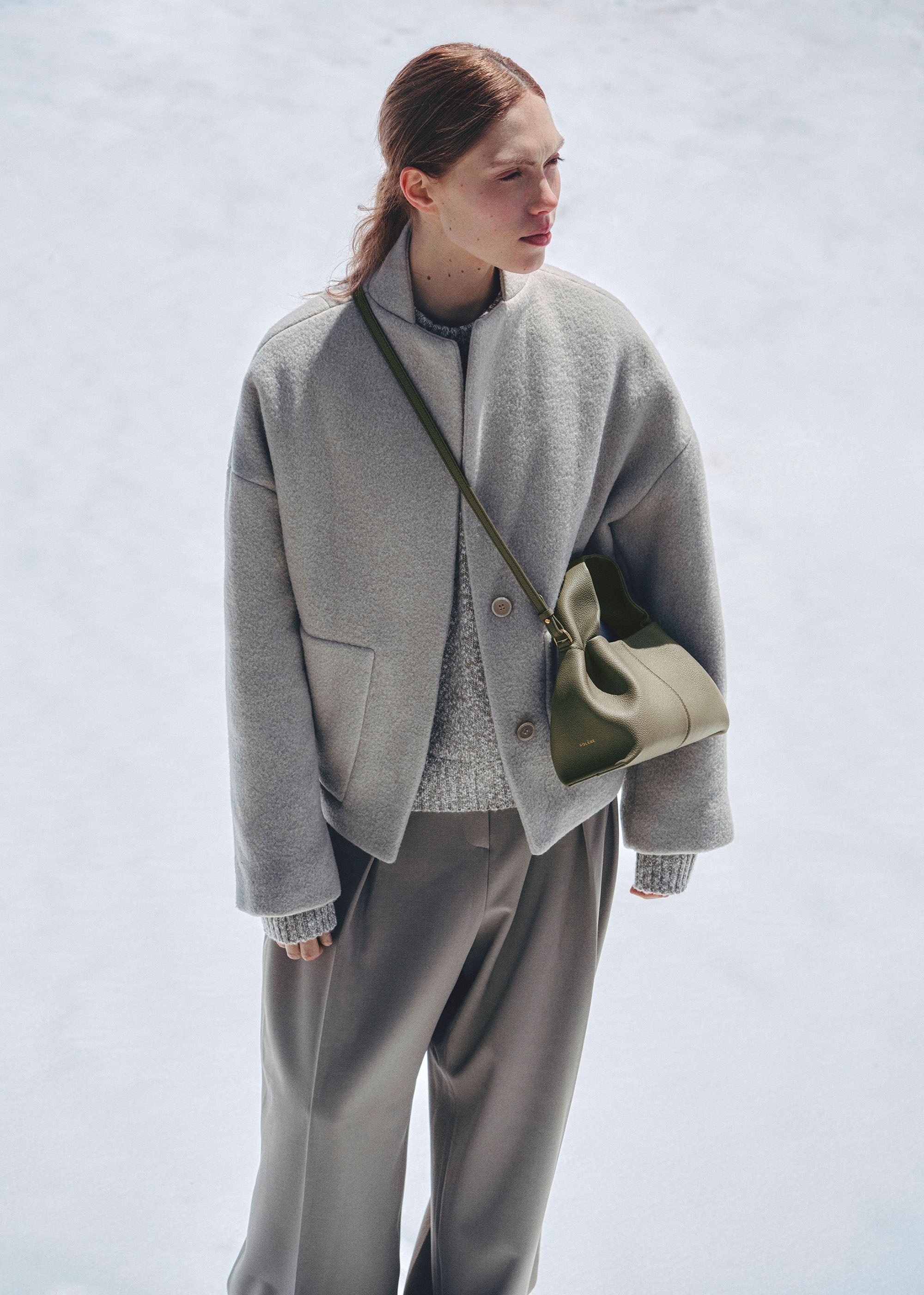 Mini Handbag - Textured Smoky Green