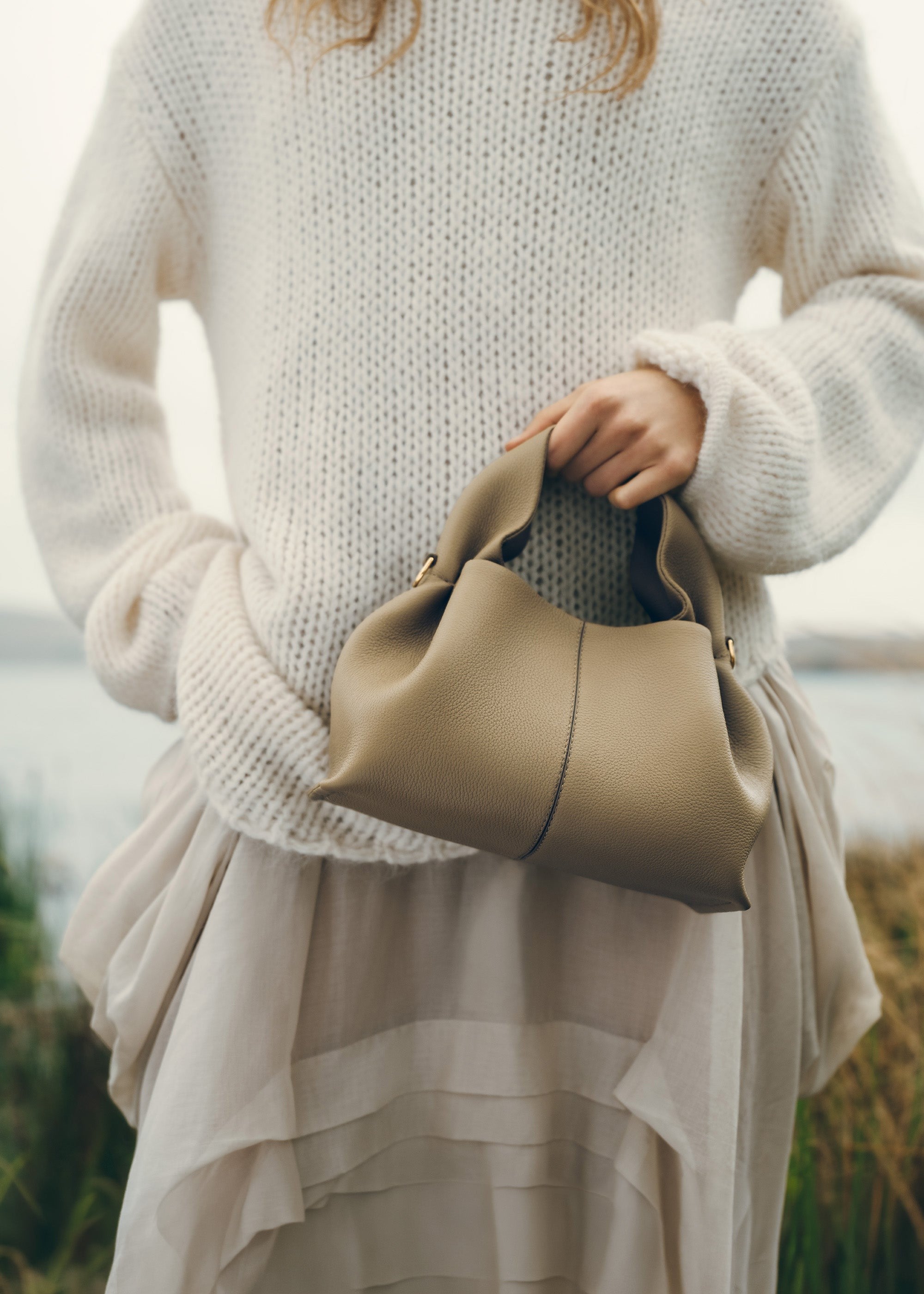 Mini Handbag - Textured Smoky Olive