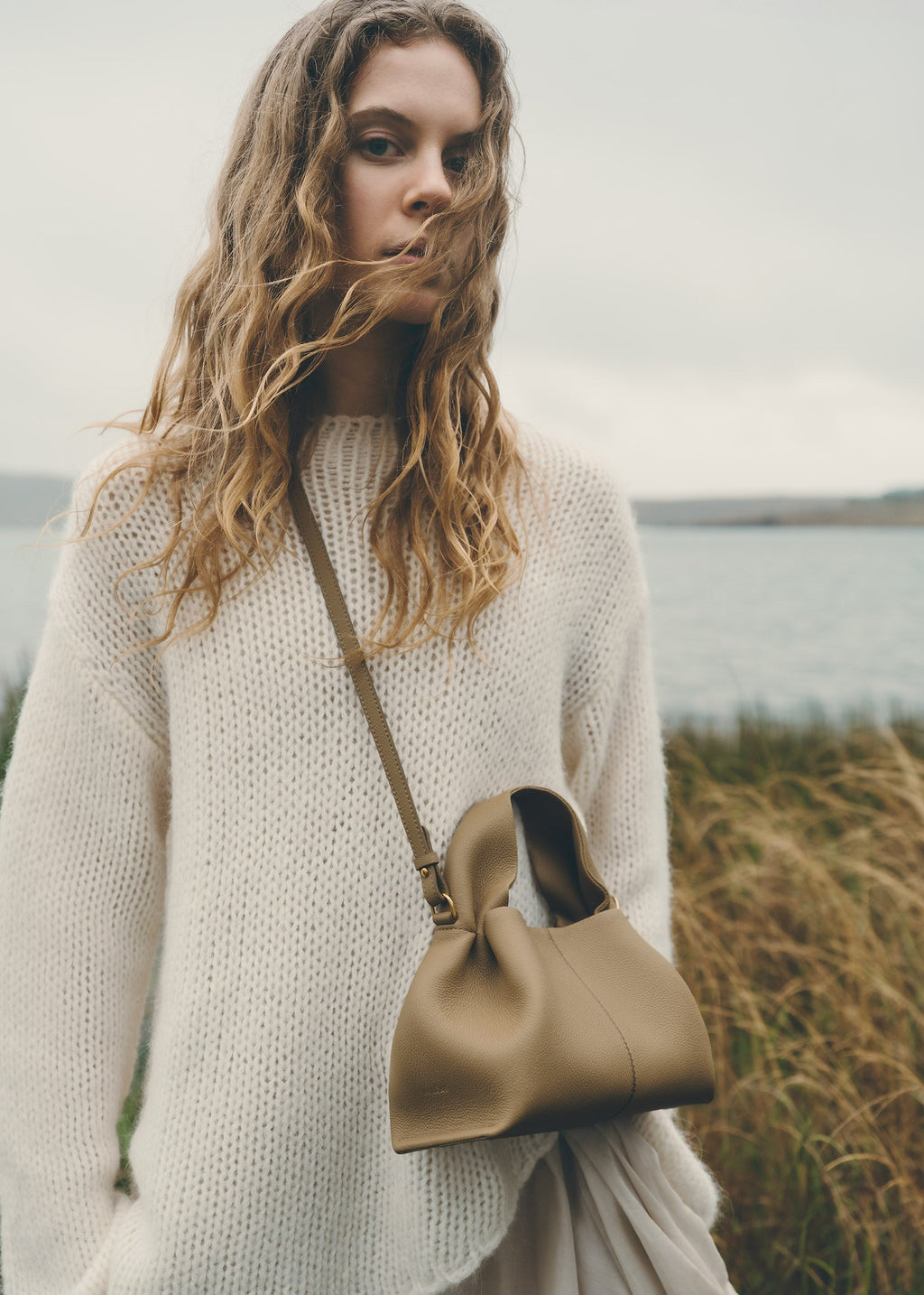 Mini Handbag - Textured Smoky Olive