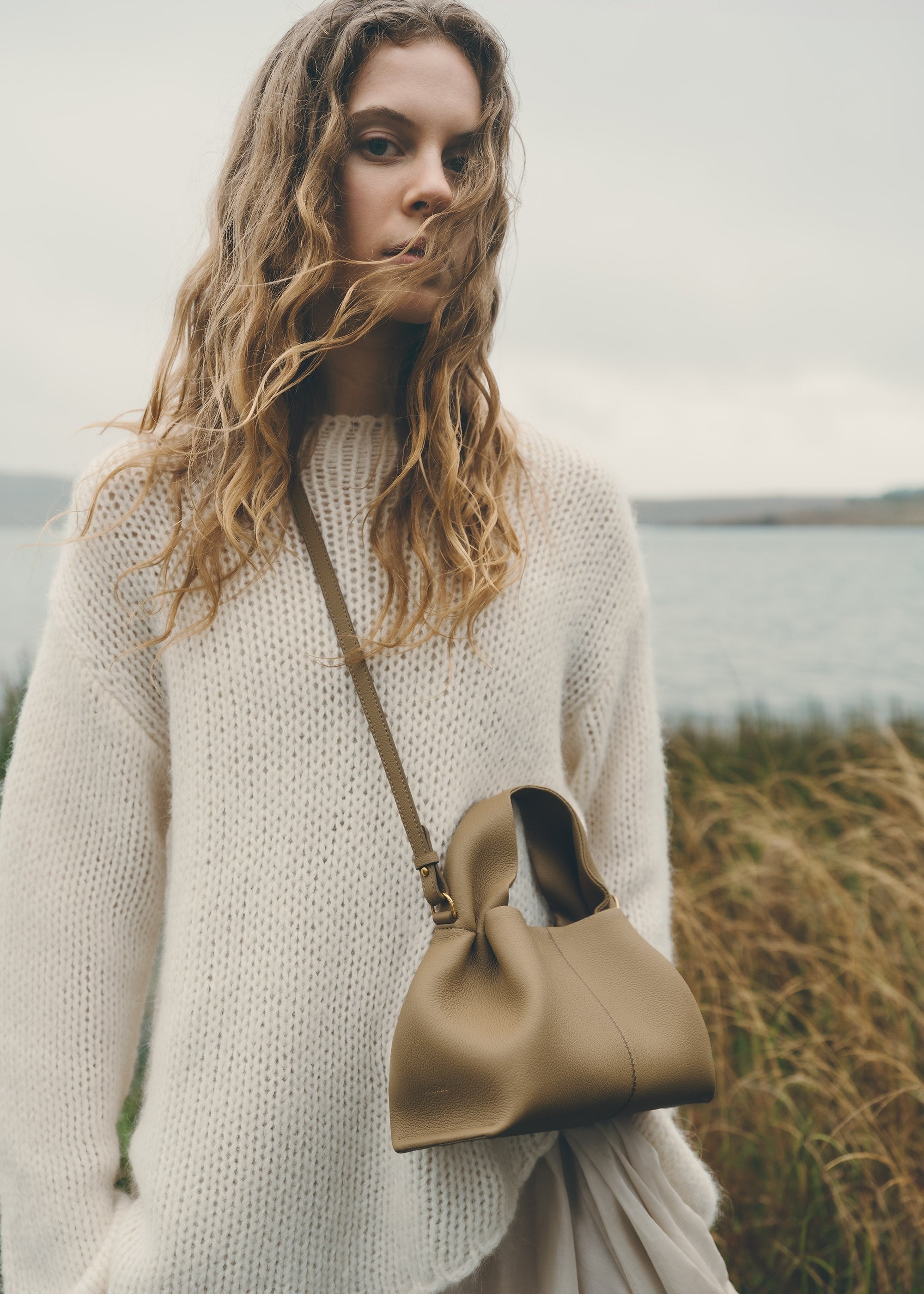 Mini Handbag - Textured Smoky Olive