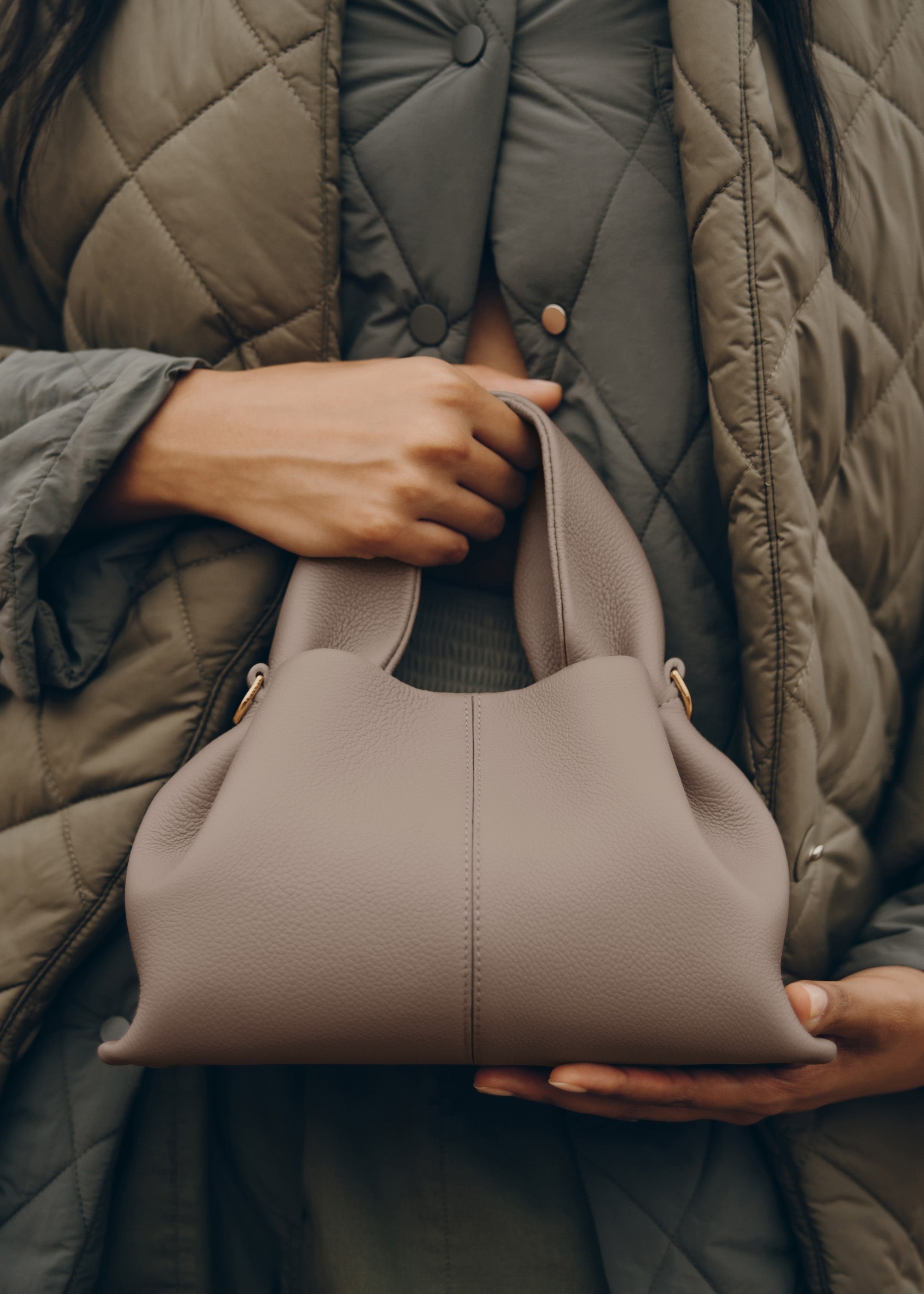 Mini Handbag - Textured Taupe