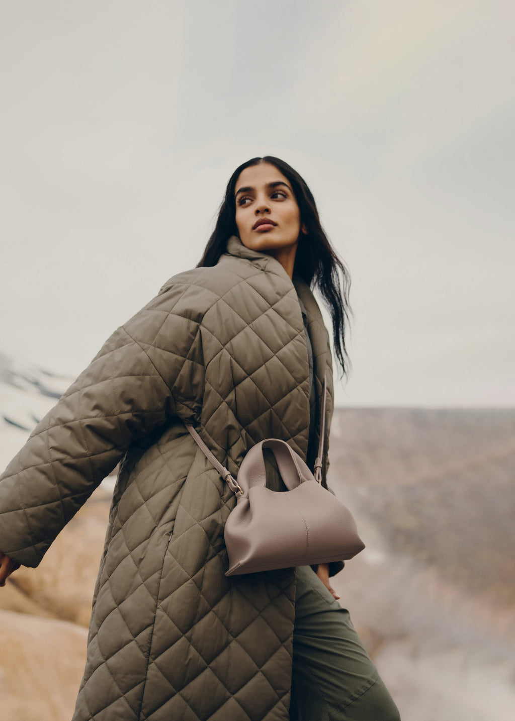 Mini Handbag - Textured Taupe