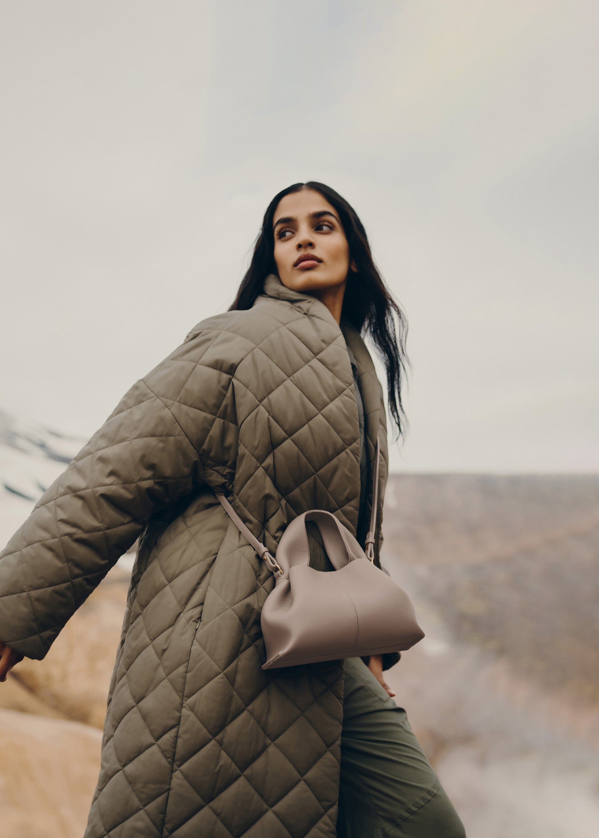 Mini Handbag - Textured Taupe