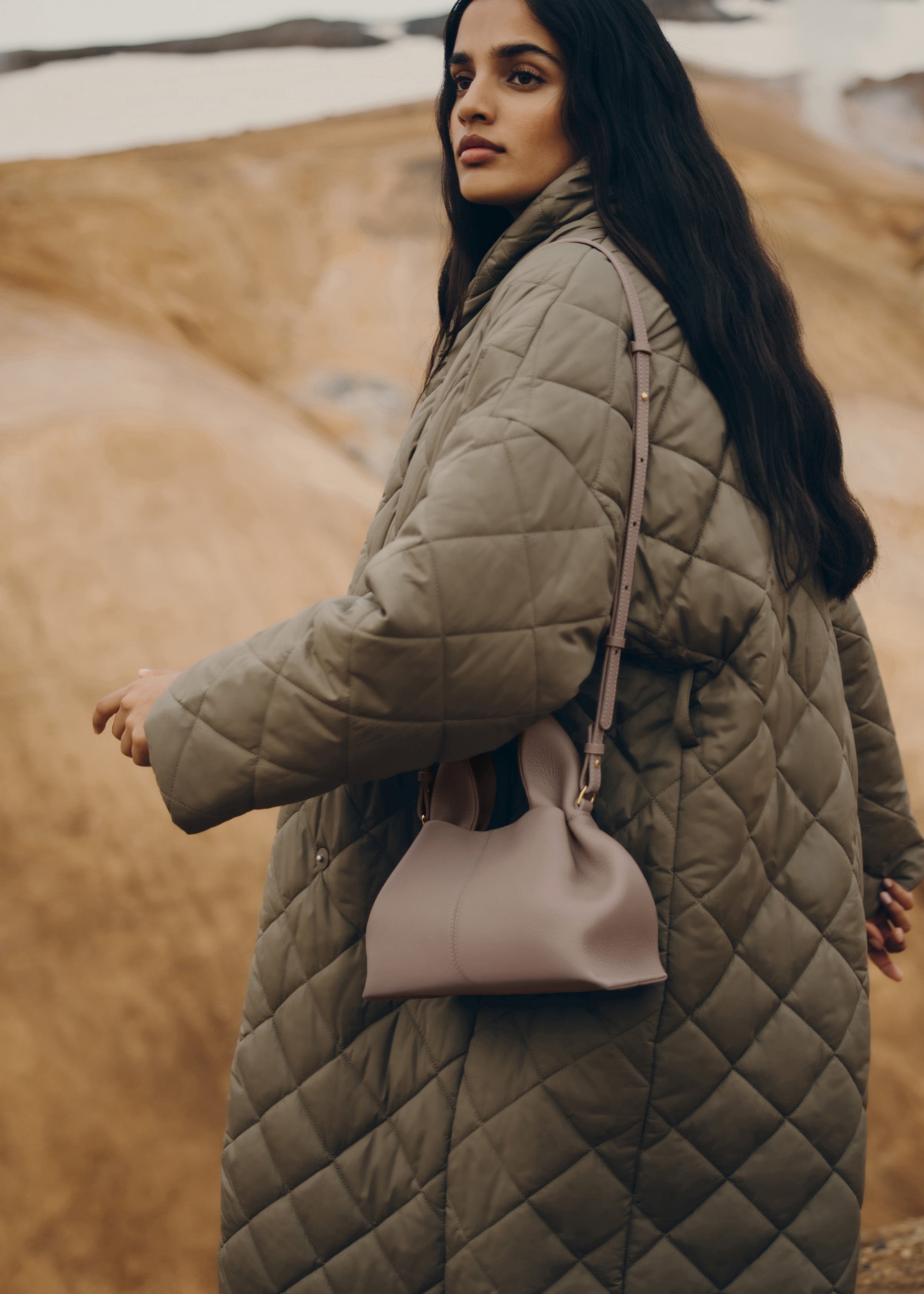 Mini Handbag - Textured Taupe