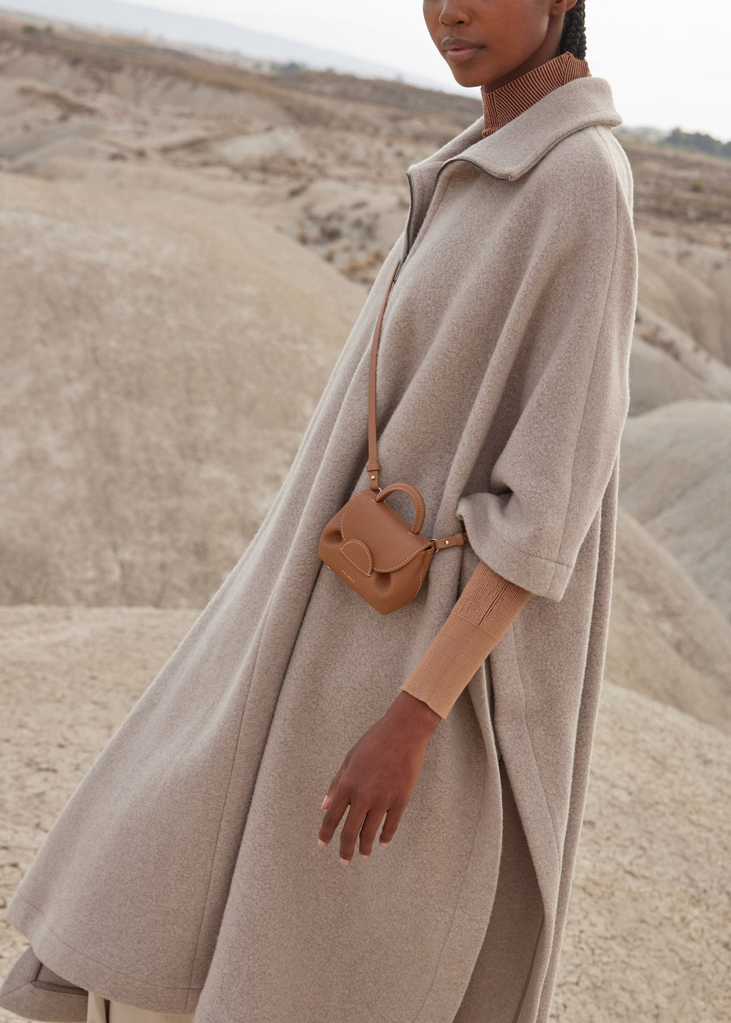 Micro Leather Accessory - Textured Camel