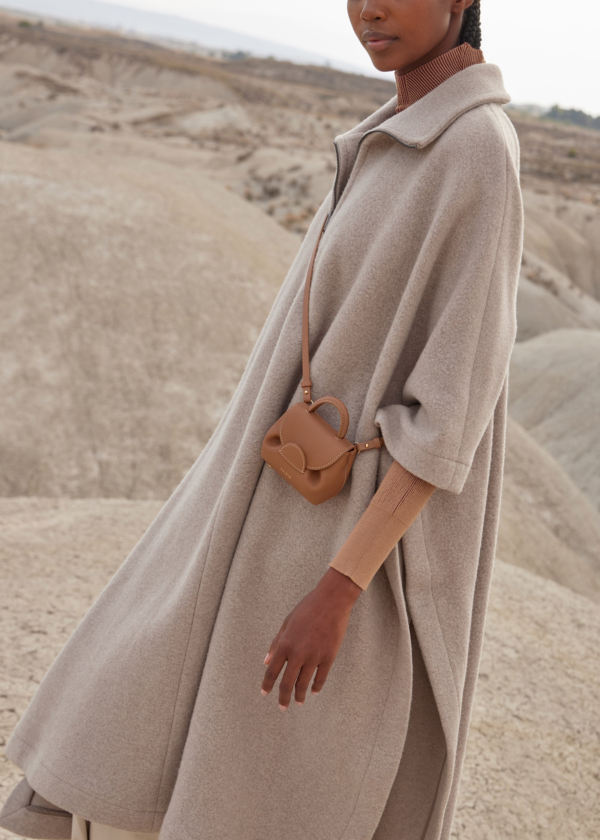 Micro Leather Accessory - Textured Camel