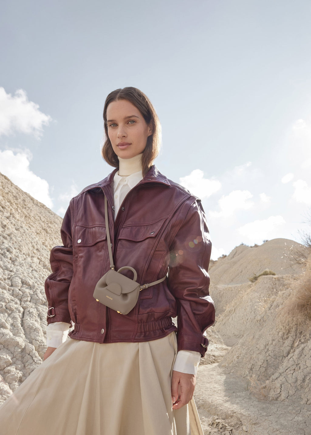 Micro Leather Accessory - Textured Taupe