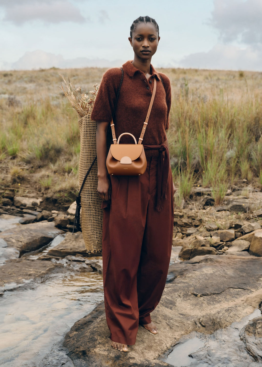 Nano Handbag - Trio Camel