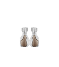 Earrings - Silver in rhodium with Taupe Leather