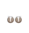 Hoop Earrings - Silver in rhodium with Taupe Leather