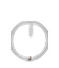 Necklace - Silver in rhodium with Taupe Leather