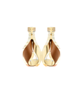 Earrings - Gold Gilded with Camel Leather