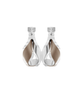 Earrings - Silver in rhodium with Taupe Leather